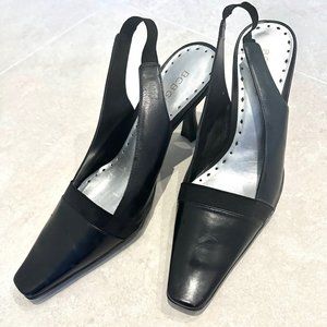 BCB Girls Black Size 7 Leather Toe Strappy Shoe